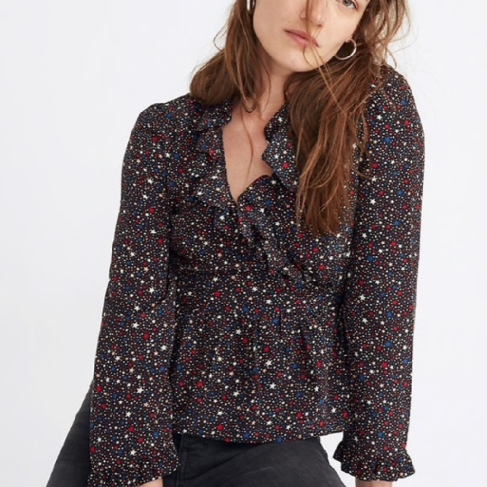 NWOT MADEWELL silk wrap top